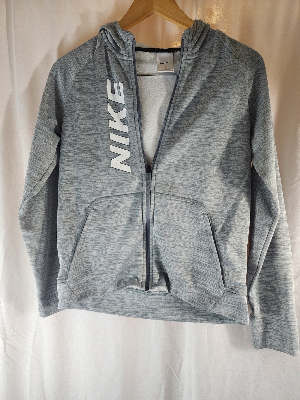 Nike Boy's Light Gray Full-Zip Hoodie Jacket L